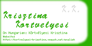 krisztina kortvelyesi business card
